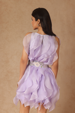 Load image into Gallery viewer, Rosette Ruffle Dress With Belt
