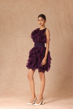 Load image into Gallery viewer, Rosette Ruffle Dress With Belt
