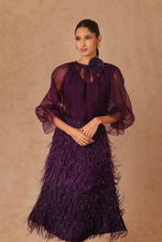 Load image into Gallery viewer, Feather Skirt and Organza Top With Slip
