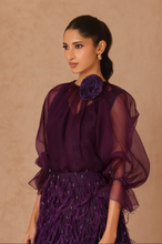 Load image into Gallery viewer, Feather Skirt and Organza Top With Slip
