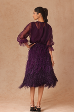 Load image into Gallery viewer, Feather Skirt and Organza Top With Slip
