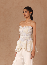 Load image into Gallery viewer, 3D Embroidered Corset Peplum With Belt
