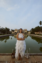 Load image into Gallery viewer, Halter Feather Ruffle Dress with Belt
