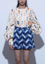 Load image into Gallery viewer, Ikat Cotton Bishop sleeve shirt (Tulip)

