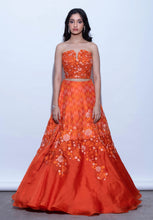 Load image into Gallery viewer, Ikat/Organza Floral Skirt
