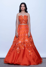 Load image into Gallery viewer, Ikat/Organza Floral Skirt
