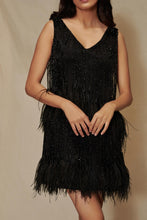 Load image into Gallery viewer, Fringe Feather Dress
