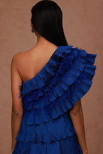 Load image into Gallery viewer, One Shoulder Taffeta Dress with Feathers
