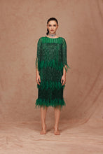 Load image into Gallery viewer, Fringe Feather Midi Dress
