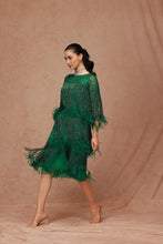 Load image into Gallery viewer, Fringe Feather Midi Dress
