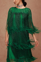 Load image into Gallery viewer, Fringe Feather Midi Dress
