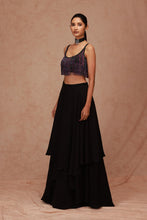 Load image into Gallery viewer, Fringe Blouse with Drape Skirt
