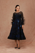 Load image into Gallery viewer, Floral Sequinned Midi with Belt
