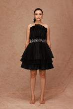 Load image into Gallery viewer, Pleated Taffeta Cabbage Dress with Belt
