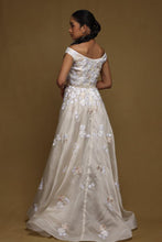 Load image into Gallery viewer, Cascading Gown with Pearl Belt

