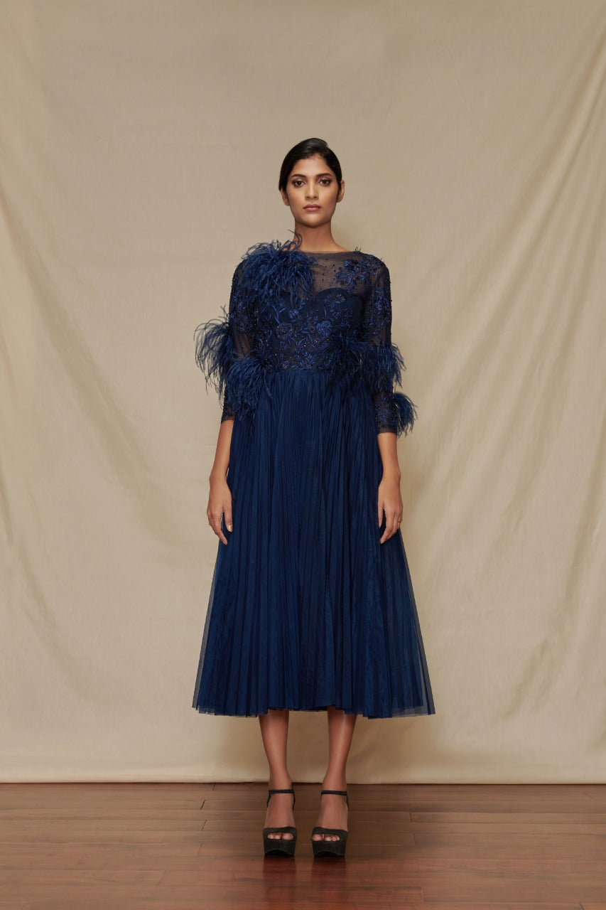 Pleated Midi Dress