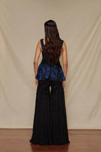 Load image into Gallery viewer, Embroidered Peplum with Belt and Flared Pant
